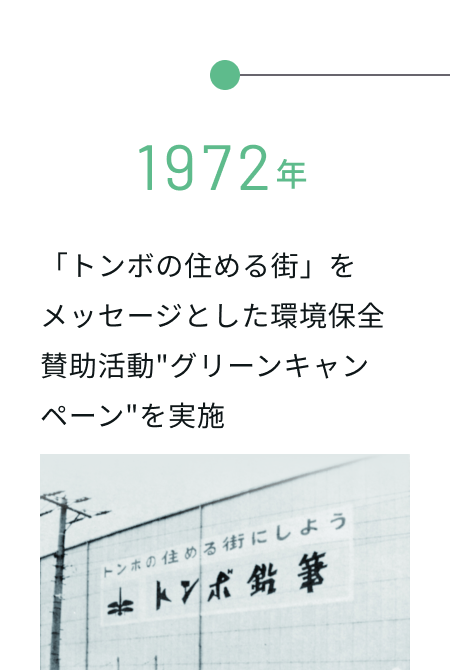 1972年 「トンボの住める街」をメッセージとした環境保全賛助活動